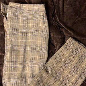 Plaid pants, barley worn